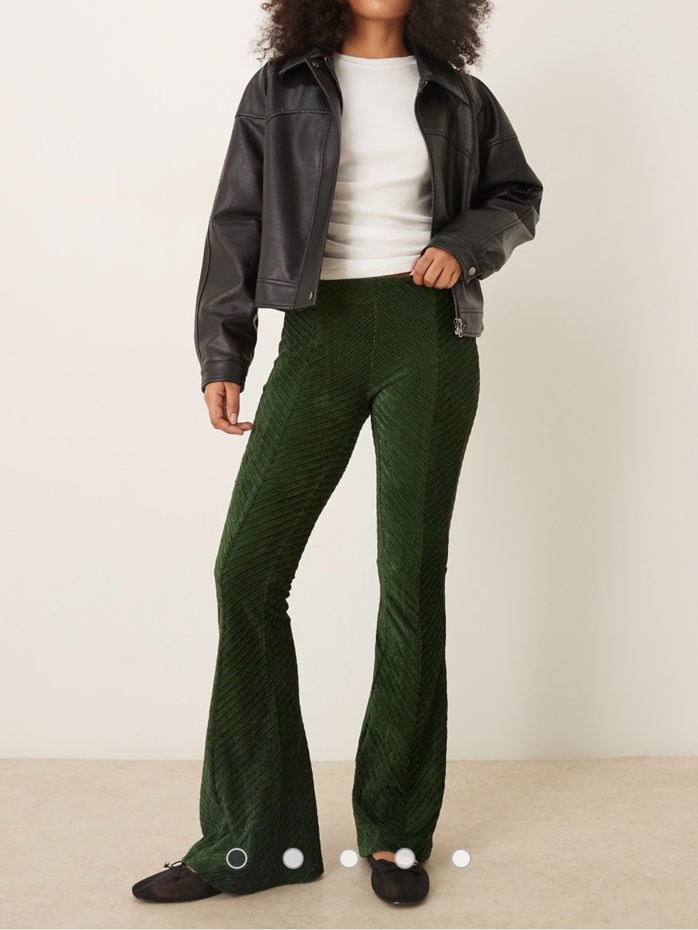 Free People Penny Pull-On Velvet Flare | Forest Green | Size S